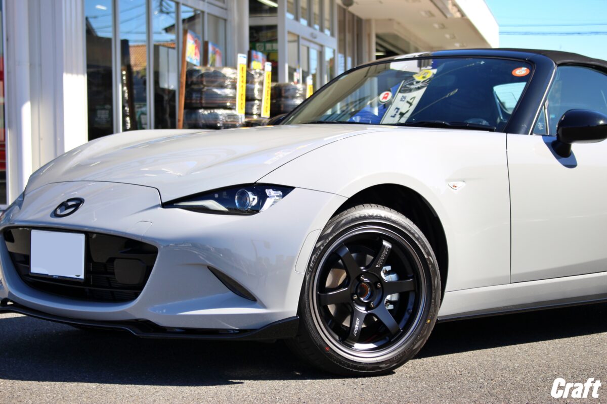 NDロードスター】純正車高に「TE37ソニック Black Shadow LTD」FACE3を