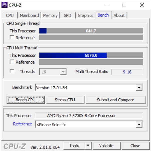 価格.com - 『CPU-Z ベンチマーク』AMD Ryzen 7 5700X BOX Thousand