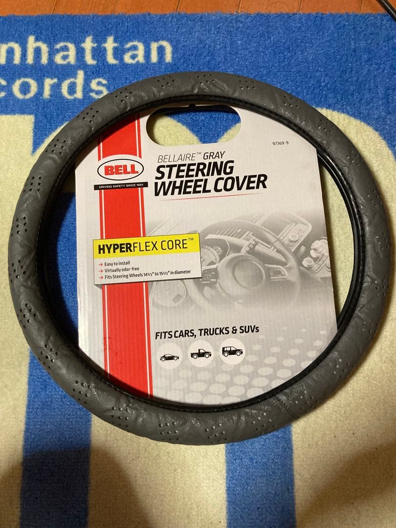 ラス1！USDM BELL ハンドルカバー　ステアリングカバーグレー z-style ハンドルカバー RCカーボン ミディアムグレー Sサイズ